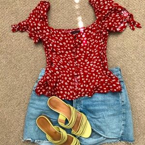 REFORMATION red short sleeve top
